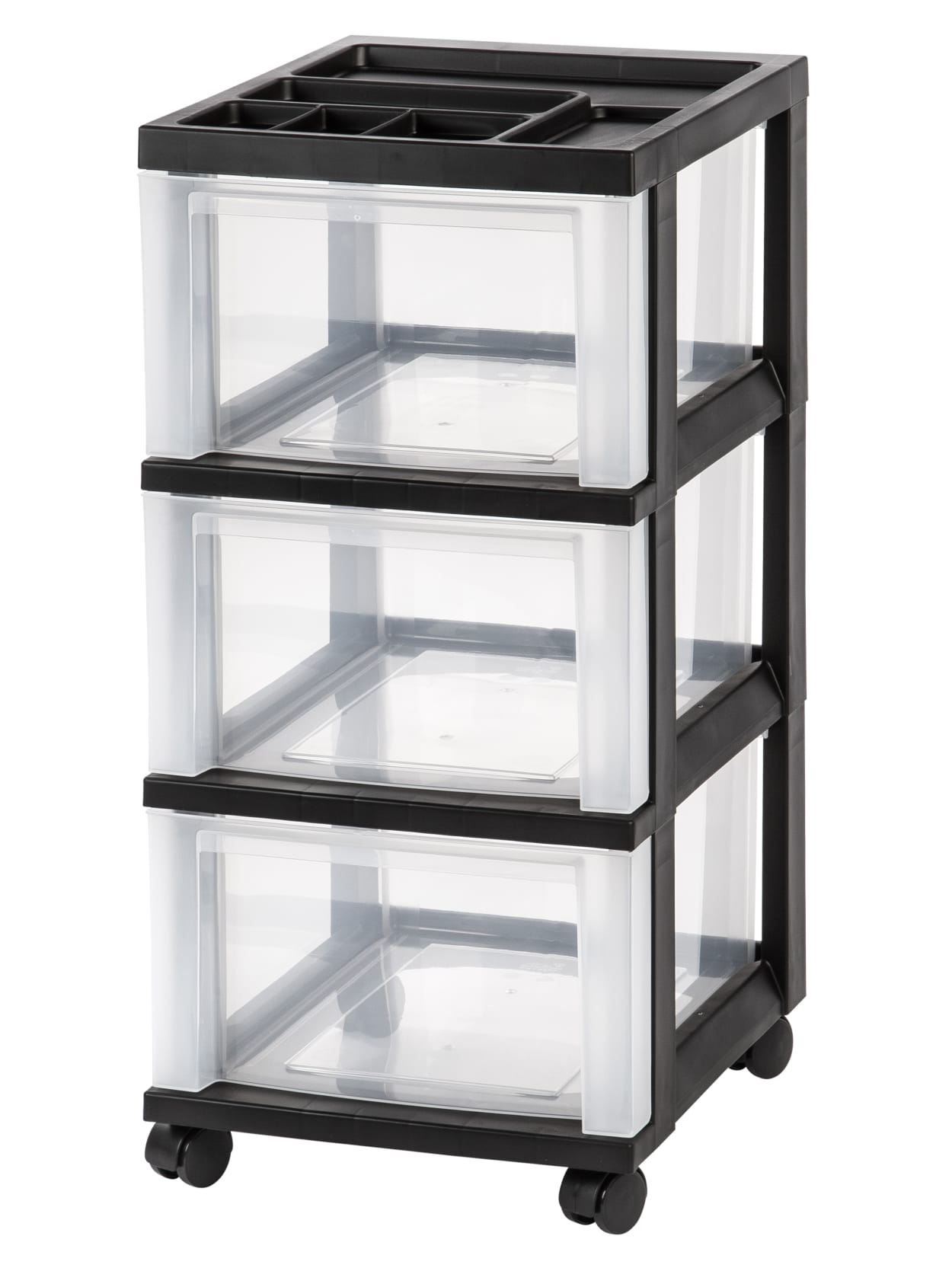 Clearview Craft Storage Containers Bins Black Frame Black Frame /& Clear Storage Drawers 5-Drawer Rolling Storage Cart on Wheels